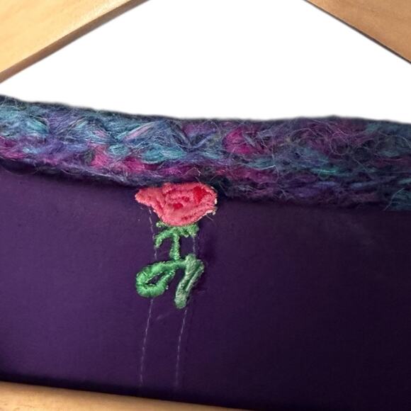 Hand Knit Angora Mohair Long-Line Button-Front Cardigan Sweater Women's 2X - Picture 5 of 5